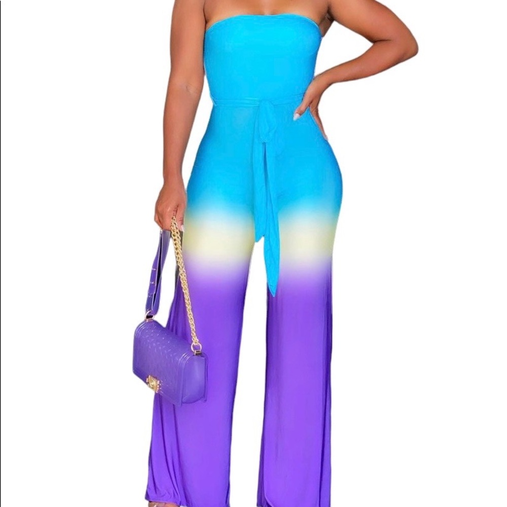 ⭐️⭐️Hot Deal ⭐️⭐️‼️‼️Women’s Ombre Jumpsuit W/Belt/bag.NWT. Sizes L/XL. - NWT